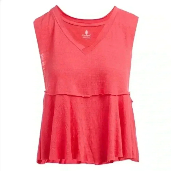 🆕Free People Bright Red Full Hearts Tank L 🆕 - Picture 5 of 15